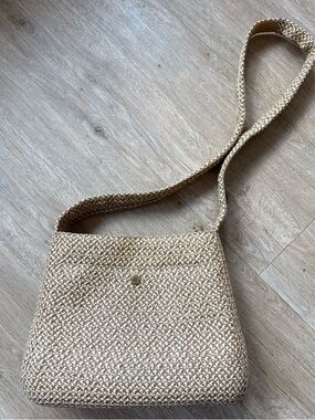 Eric Javits Woven Straw Crossbody Bag in Natural